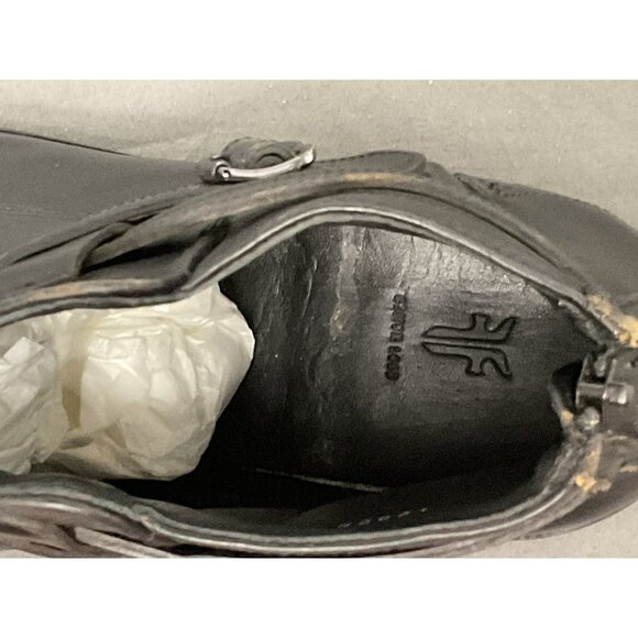 FRYE Rugged STONE CROSS STRAP Short Oil Resistant BLACK LEATHER BOOT 8.5 D - Picture 12 of 16